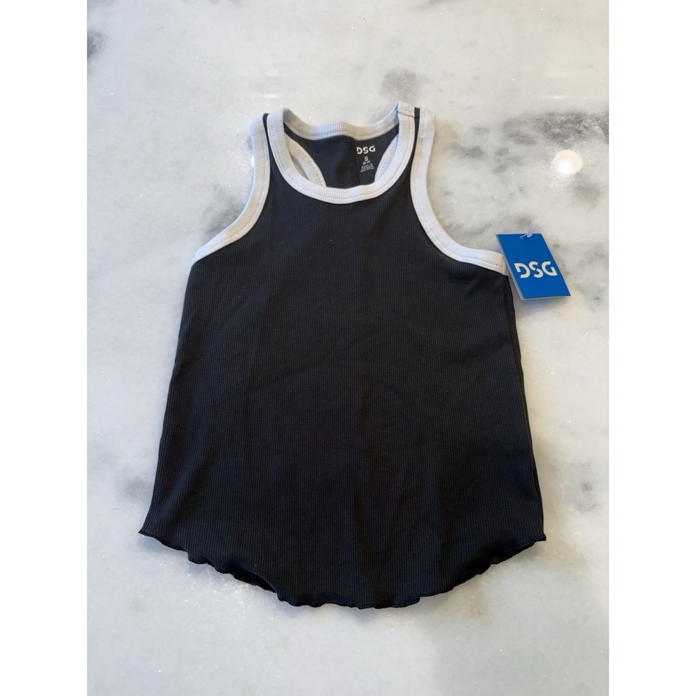 New DSG Cotton Ribbed Tank Girls Size Small‎ Black